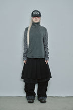 hugyourskin Flower button pola top (Charcoal)