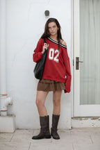SPORTY OVERSIZE SWEATSHIRT (RED)