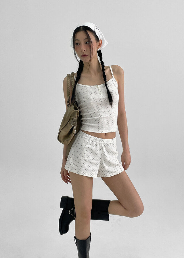 [韓國製造🇰🇷] Dot Henry Neck Tank Top / 2colors