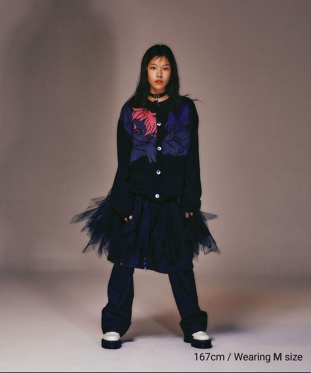 niceghostclub ANGELS KNIT CARDIGAN [BLACK]