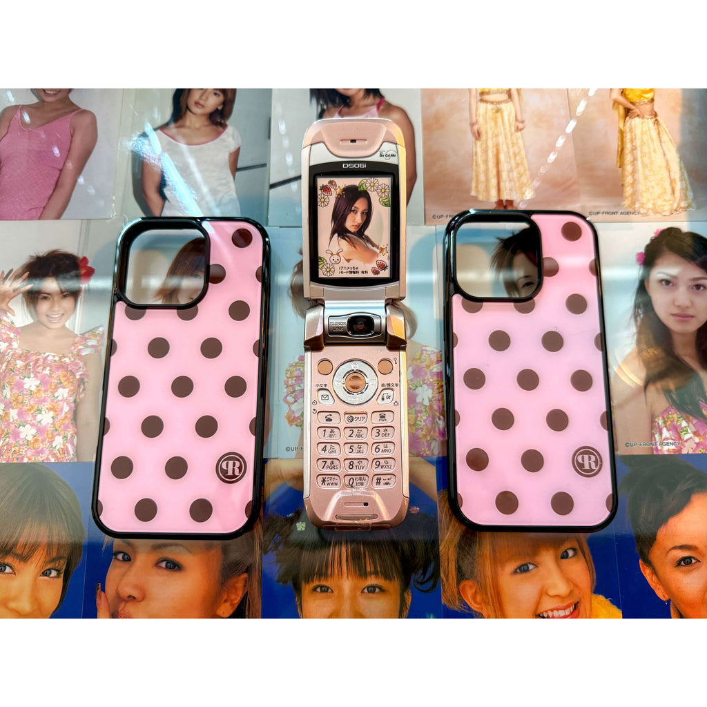 Pink-Dots Glass Bumper iPhone Case - 5types