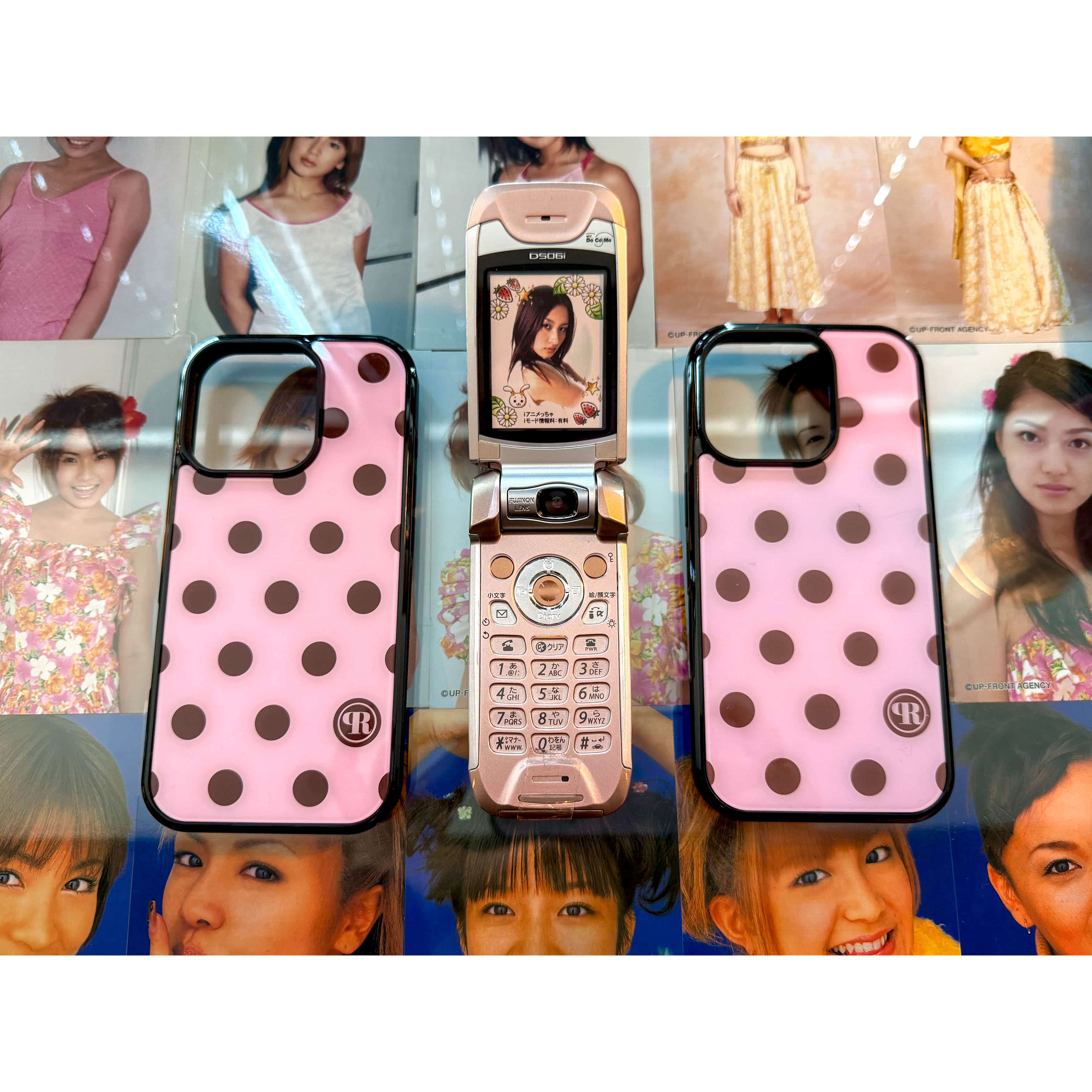 Pink-Dots Glass Bumper iPhone Case - 5types