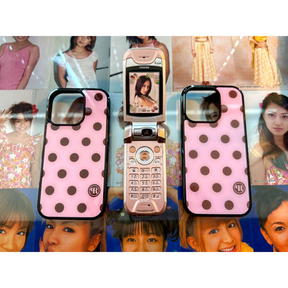 Pink-Dots Glass Bumper iPhone Case - 5types
