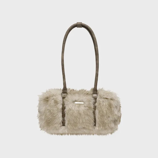 AMES FUR SHOULDER BAG IVORY