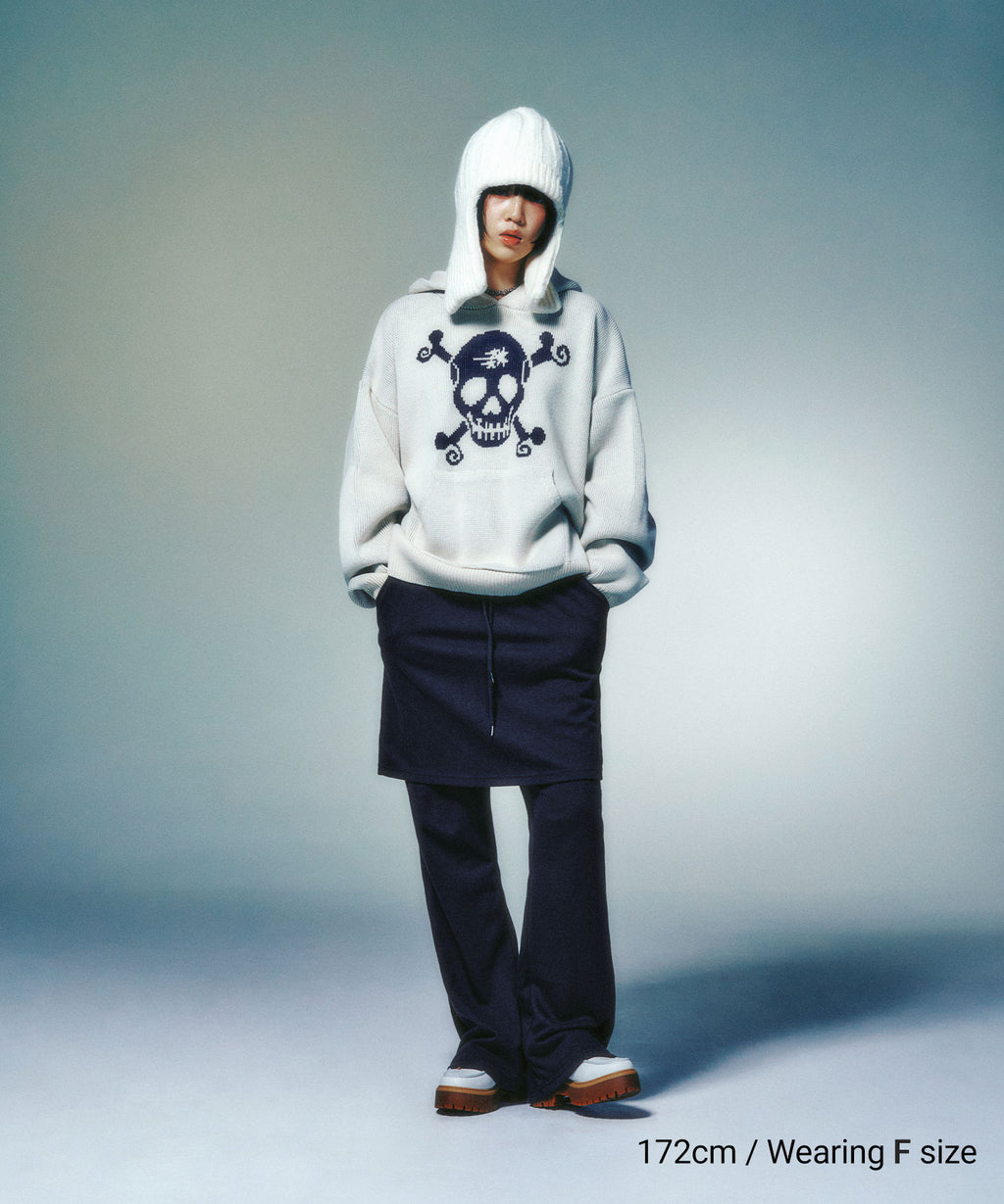 niceghostclub LOGO SWEAT LAYERED PANTS [CHARCOAL]