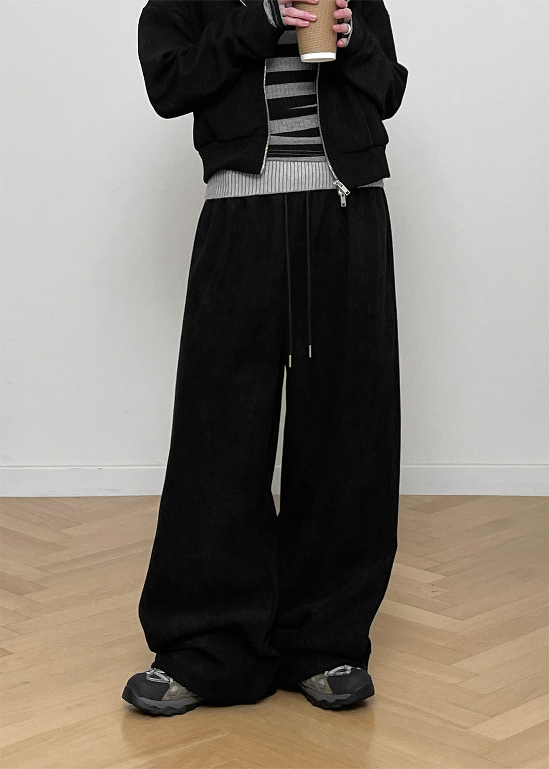 [WARM♨️] 韓國製造 Corduroy Mink Set / Black