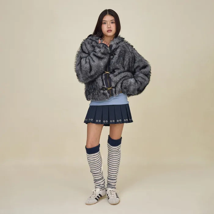 GLOWNY SUNDAE STRIPE KNIT WARMER (NAVY)