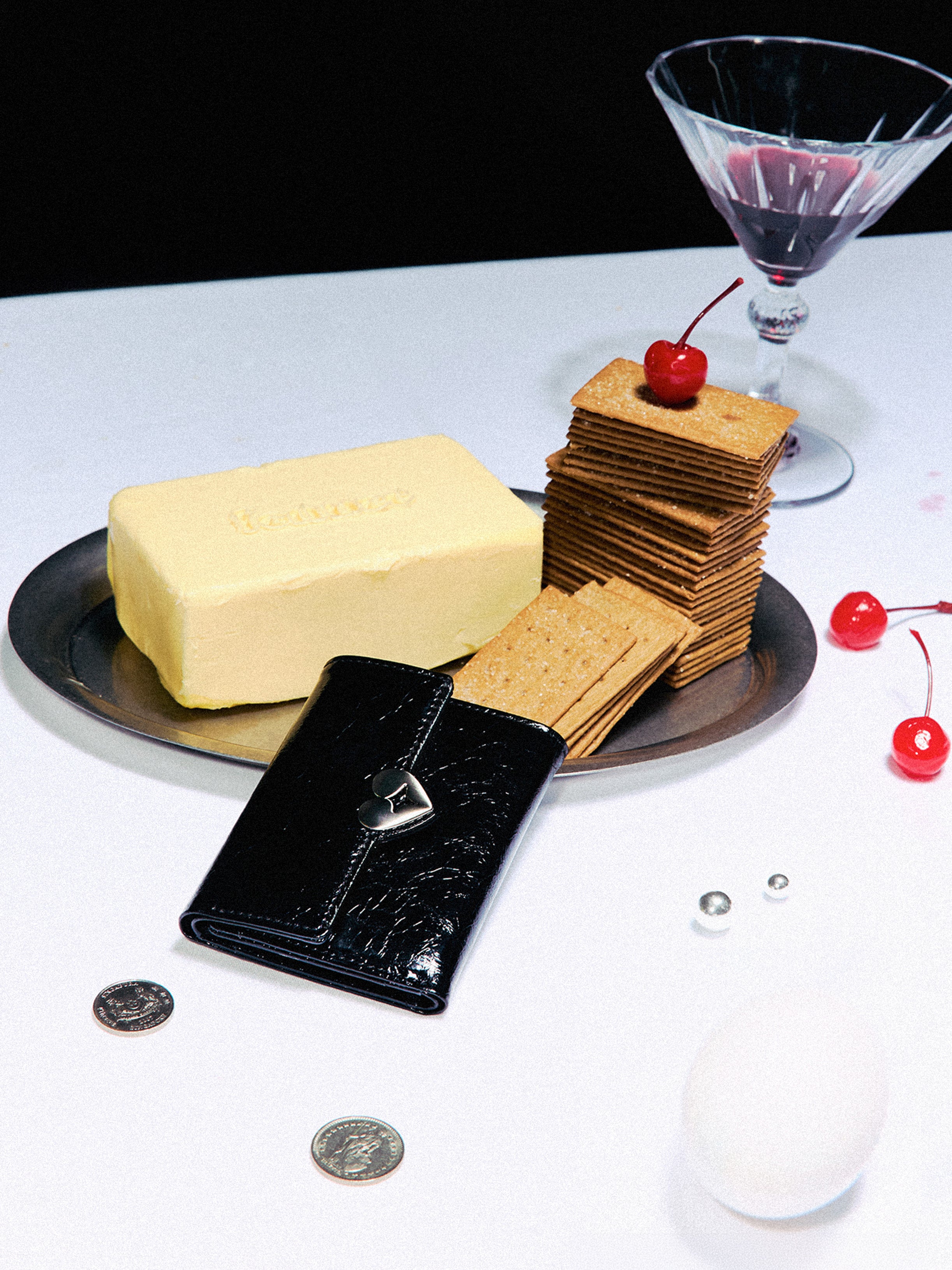 fennec HEARTY FLAP WALLET - BLACK