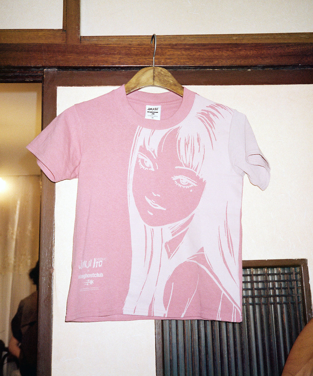 niceghostclub junji ito maniac tomie silhouette mini tee [pink]