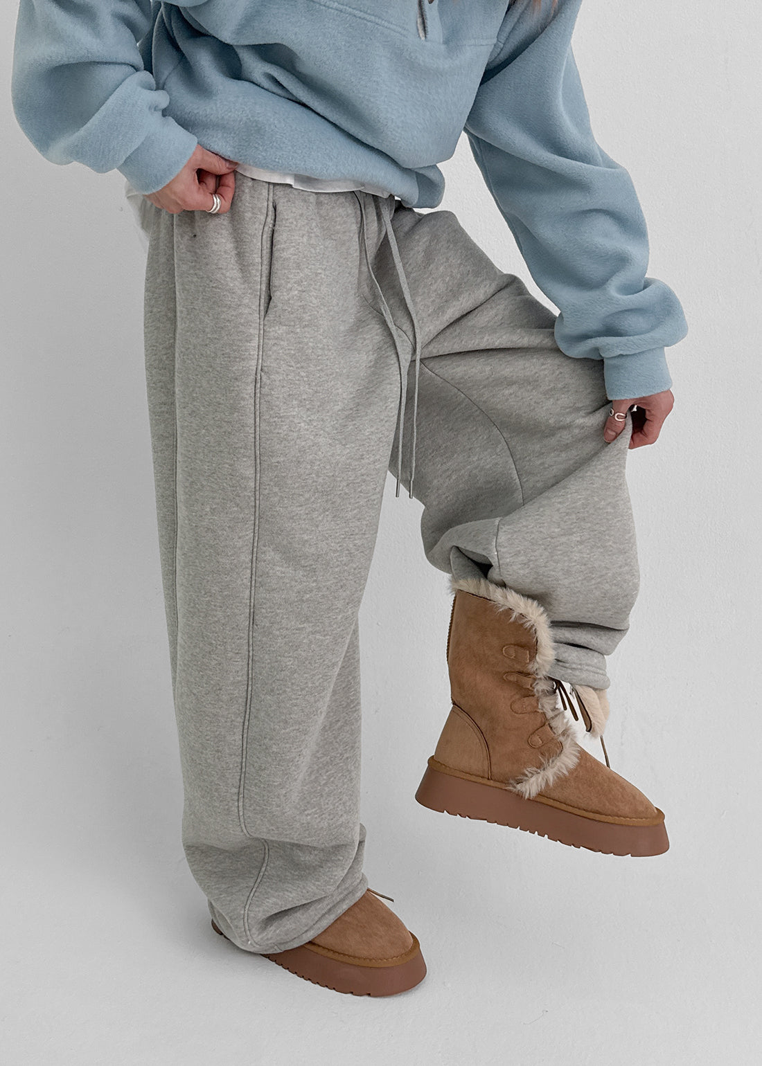 Caman Suede Folding Middle Fur Boots - 3colors