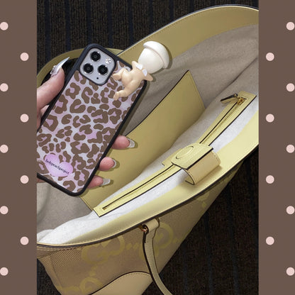 Leopard Glass Bumper iPhone Case - Caramel