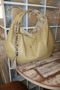 DEPC EYELET LEATHER BAG - LARGE (BUTTER)