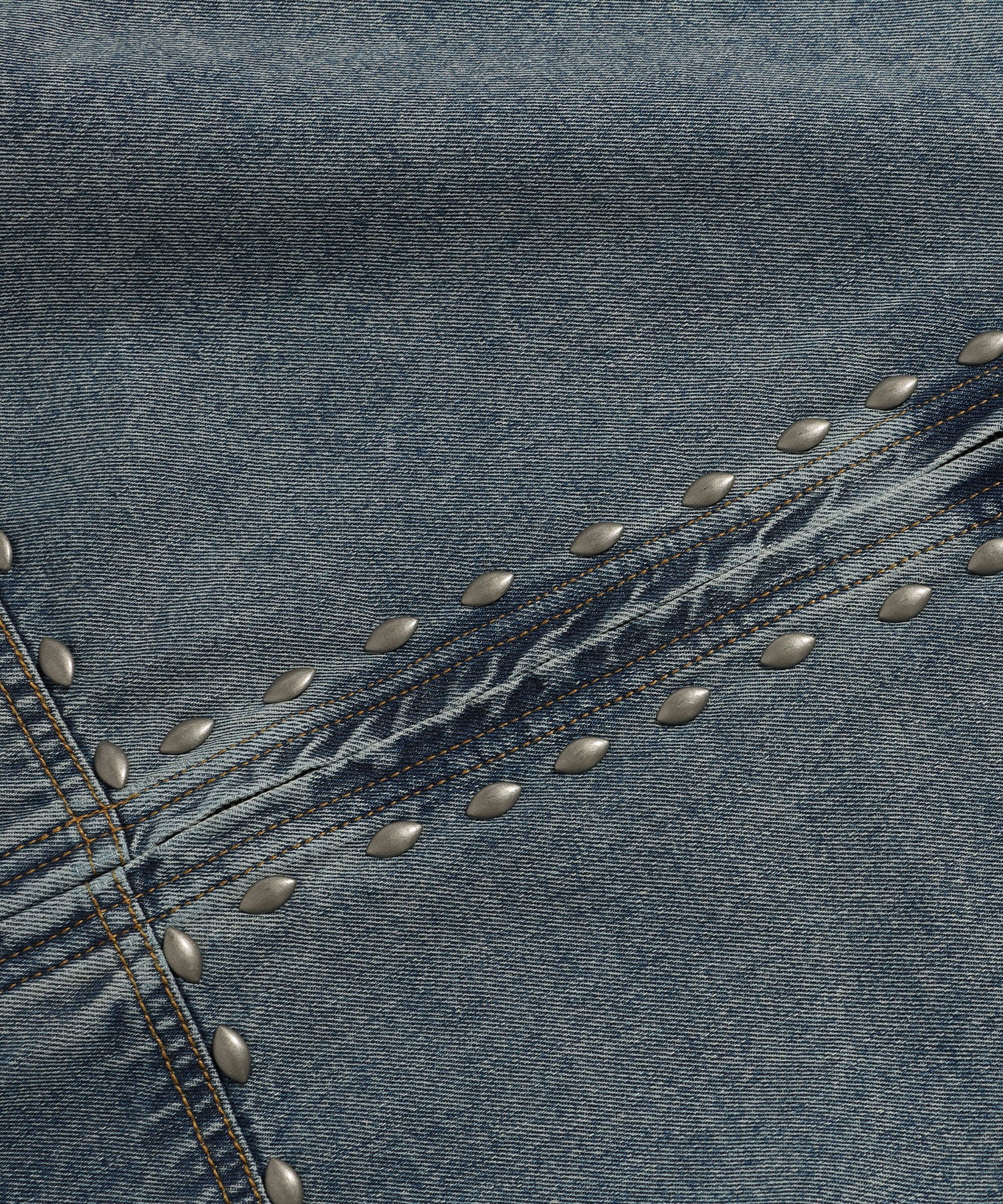 niceghostclub  STUD DENIM HOODIE JACKET [BLUE]