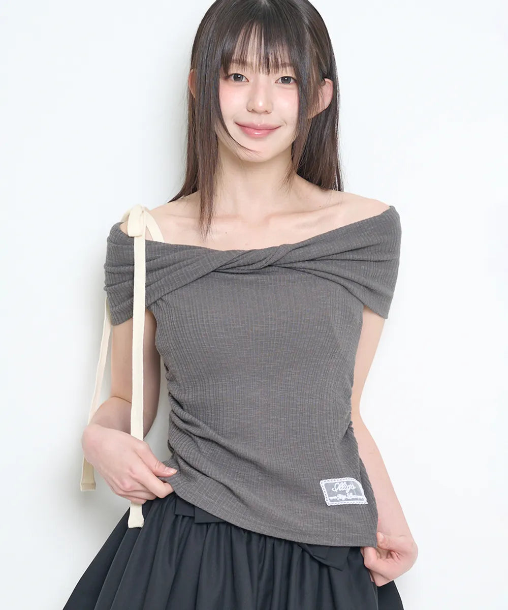 [ILLIGO] FLOW OFF SHOULDER TOP_4 COLORS
