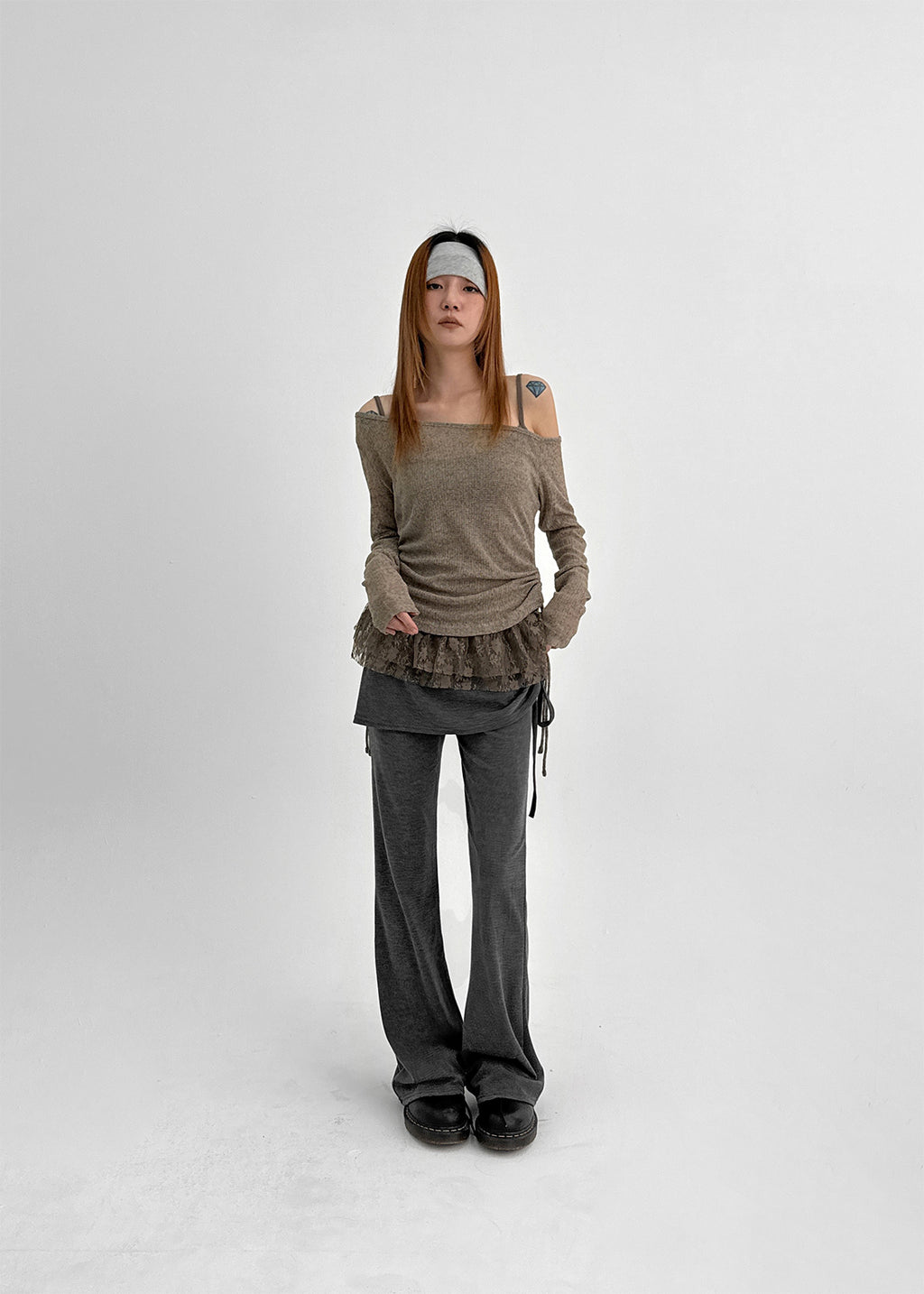 Levi Shirring Banded Skirt Pants - 2colors