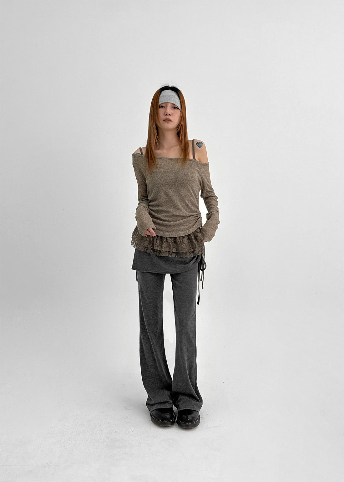 Levi Shirring Banded Skirt Pants - 2colors