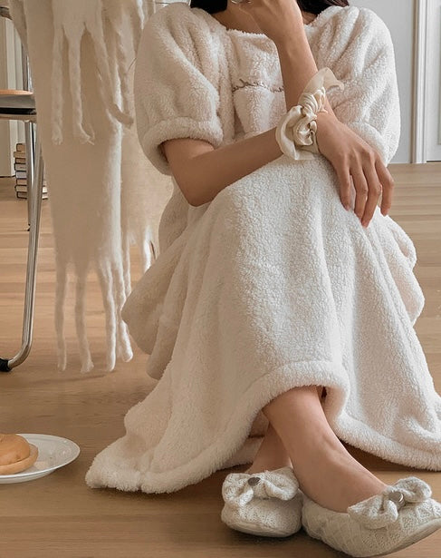 [韓國售出3000+⭐️] J'eu Teddy Short Sleeve Sleeping Dress Pajamas 2colors