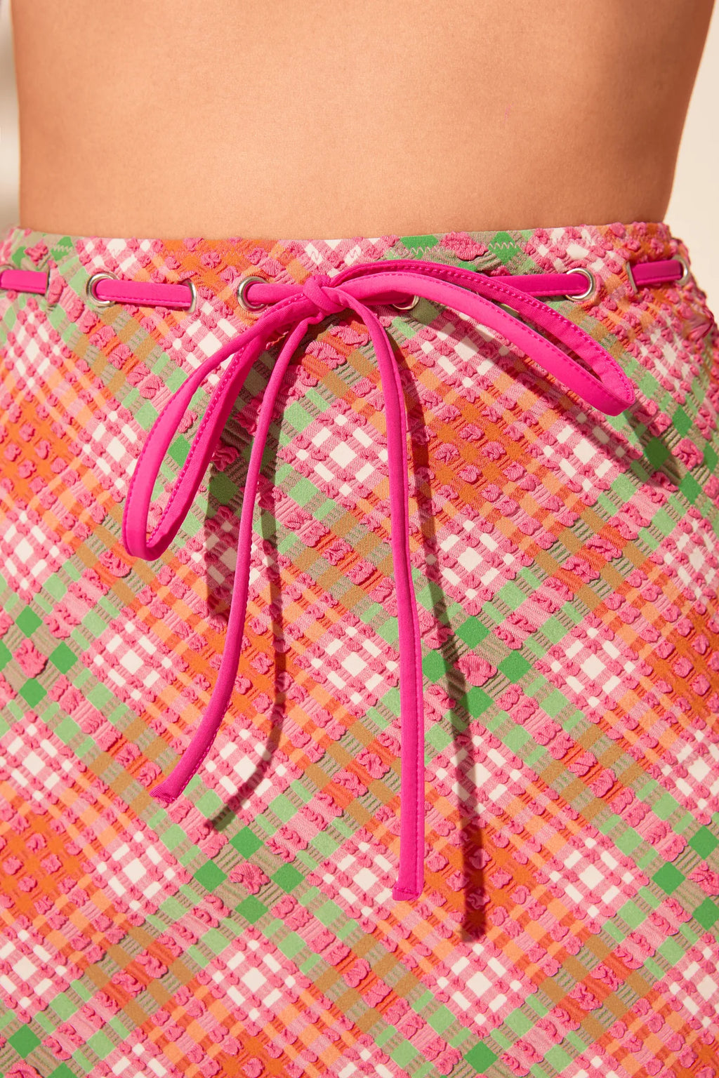 APRILPOOLDAY CLAUDIA'S FOREVERY MINI SKIRT / PINK TARTAN