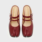 PAES Double Buckle Mule - Burgundy