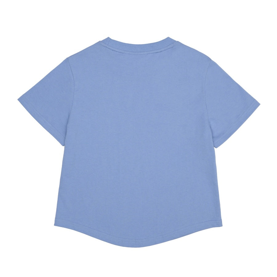 Ames-Worldwide ROUND HEM CROP TEE BLUE