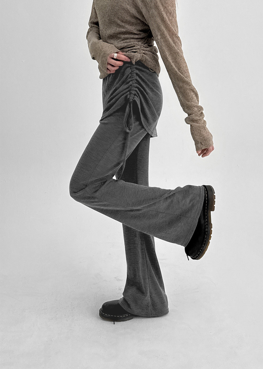 Levi Shirring Banded Skirt Pants - 2colors