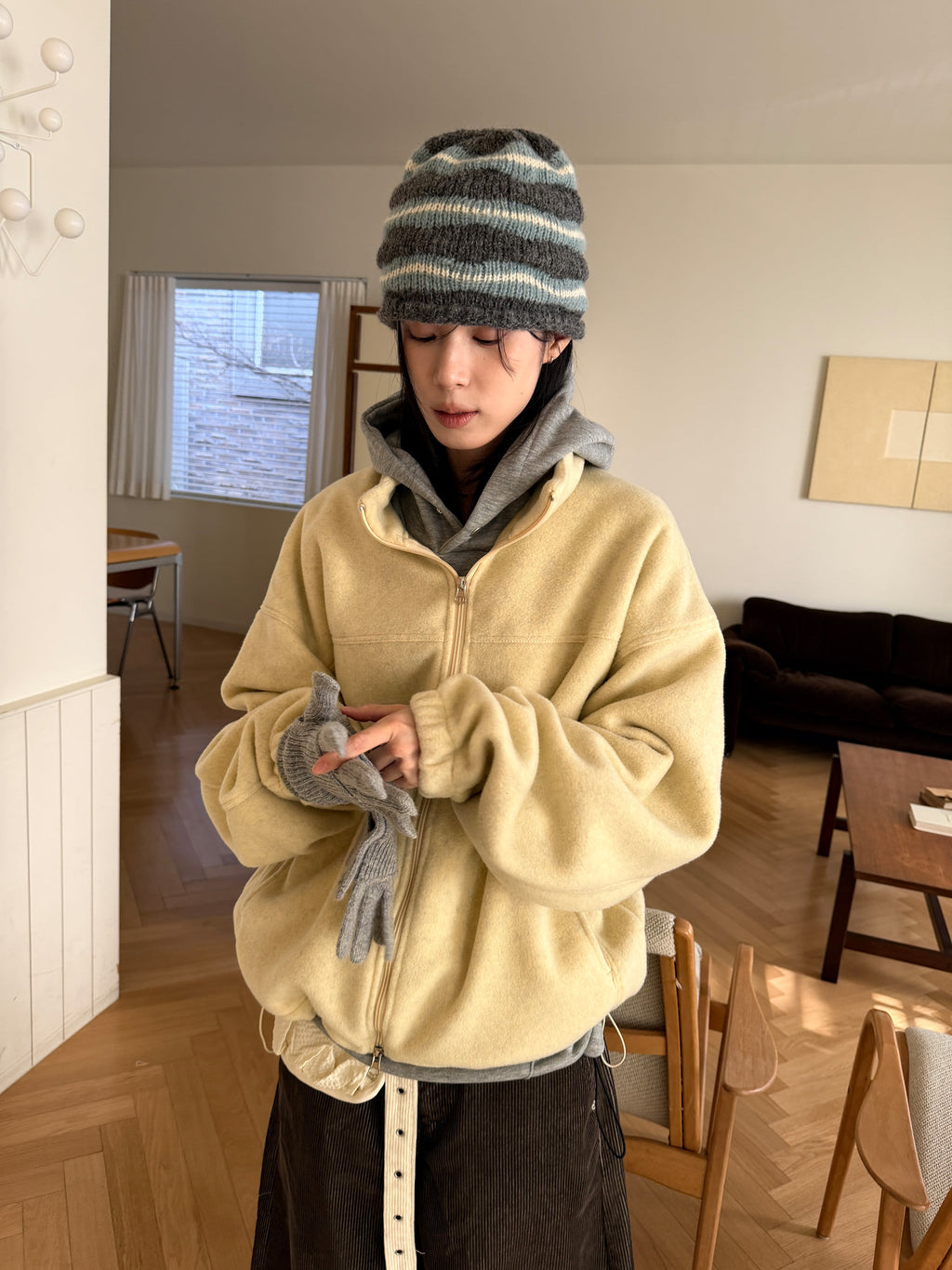 CREAM BEANIE