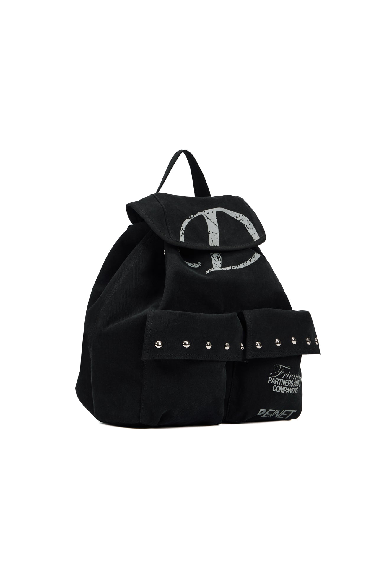 DEINET D & FRIENDS STUD POCKET BACKPACK IN BLACK