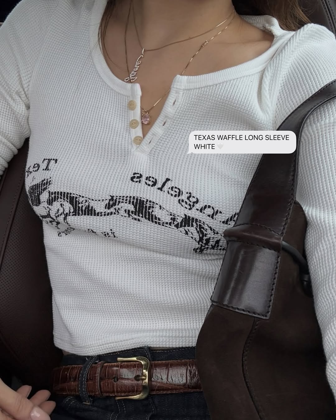 GLOWNY TEXAS WAFFLE LONG SLEEVE (WHITE)