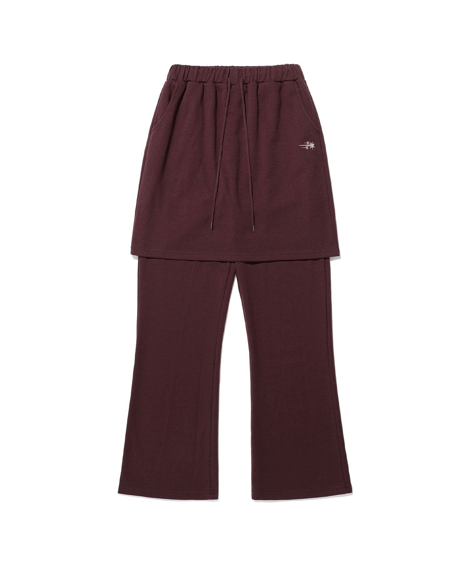 niceghostclub LOGO SWEAT LAYERED PANTS [BURGUNDY]
