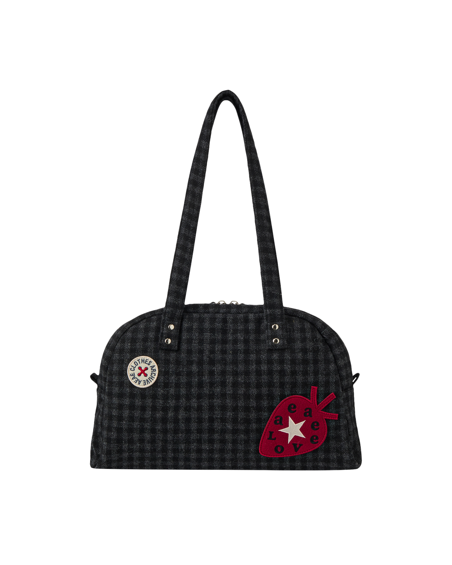 aeae EMBROIDERY TOTE BAG [CHECK BLACK]