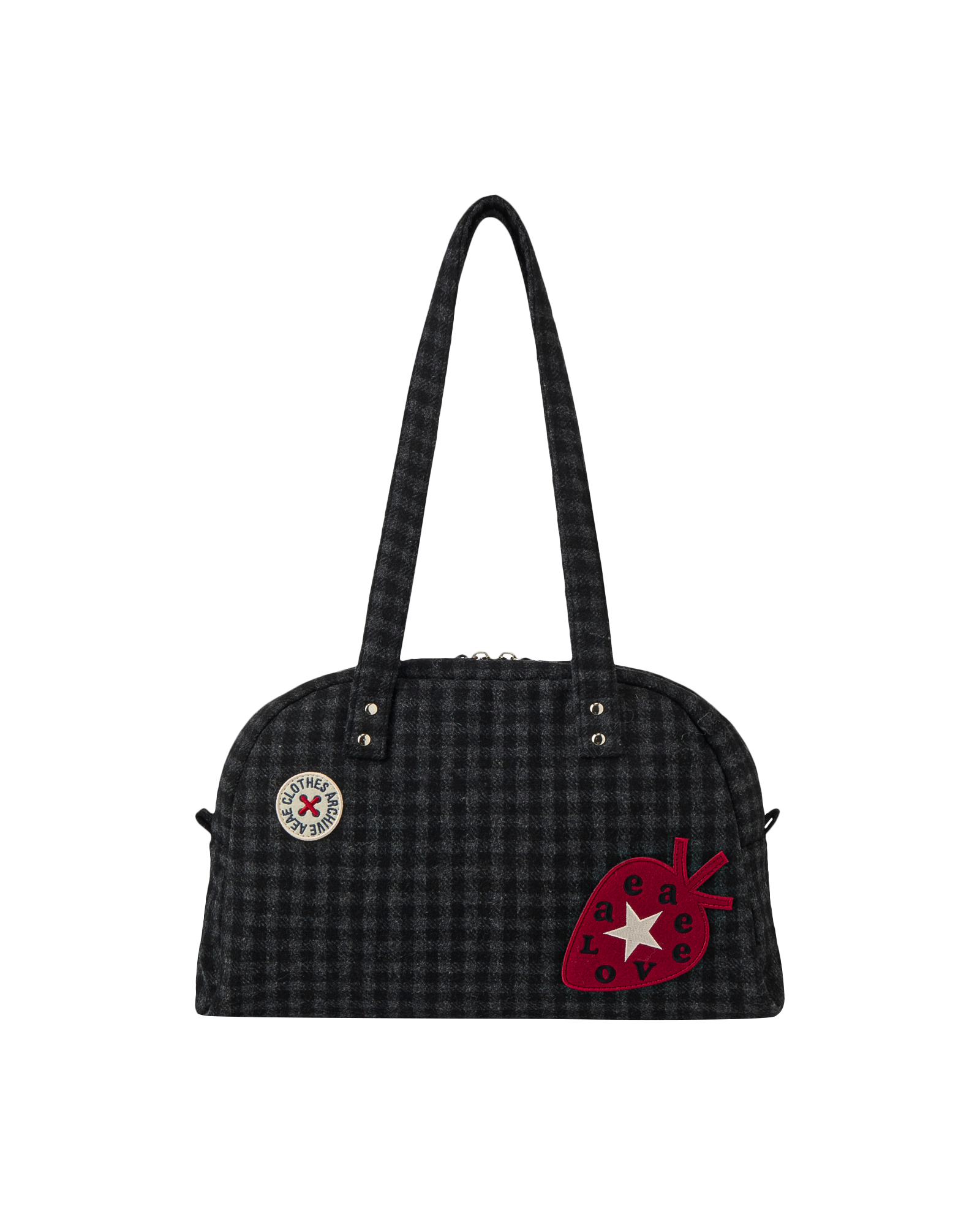 aeae EMBROIDERY TOTE BAG [CHECK BLACK]