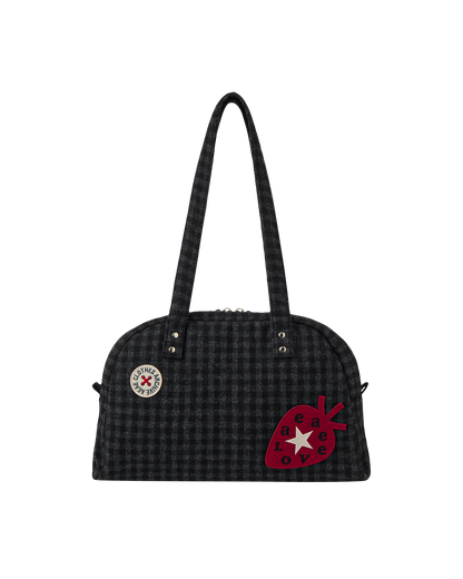 aeae EMBROIDERY TOTE BAG [CHECK BLACK]