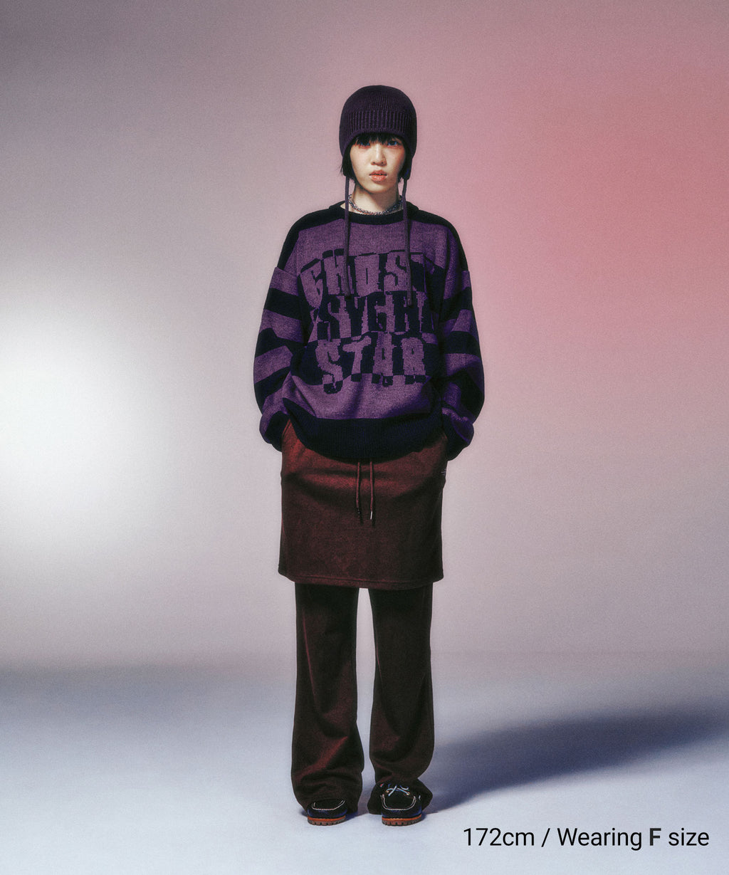 niceghostclub LOGO SWEAT LAYERED PANTS [BURGUNDY]