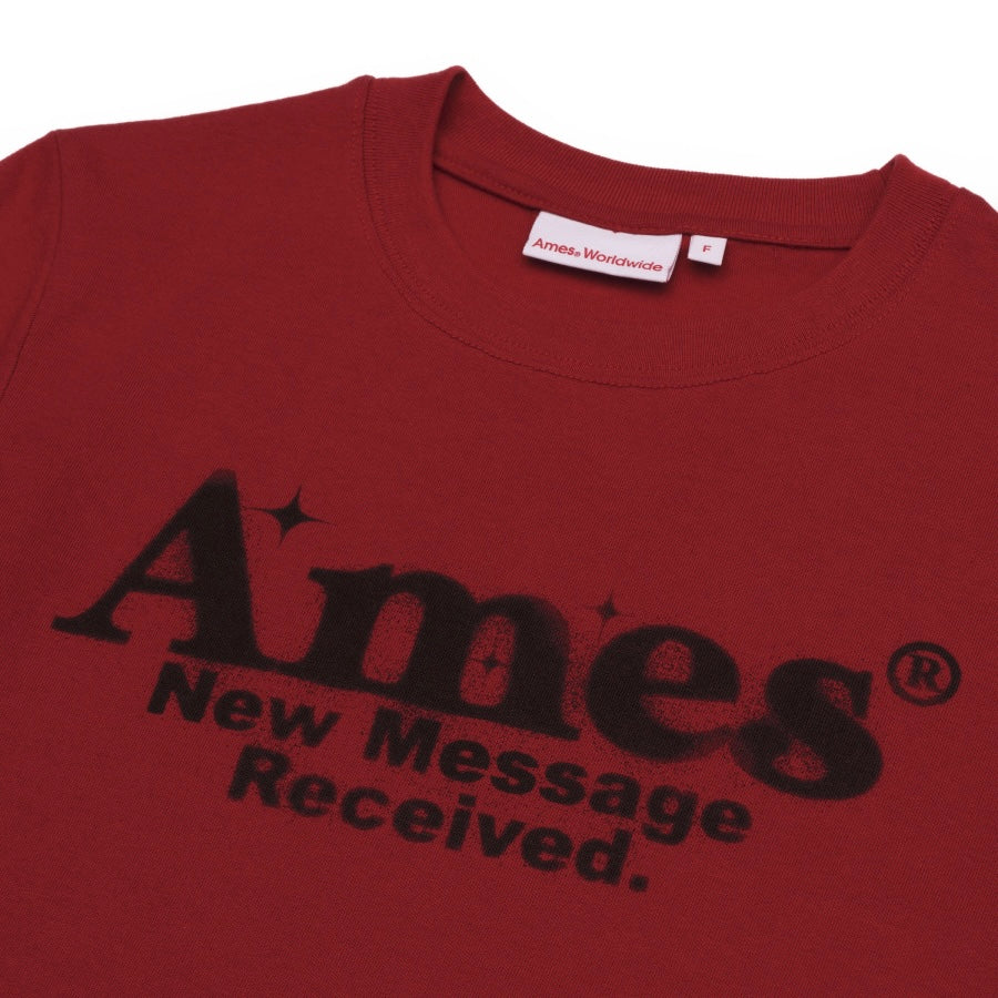 Ames-Worldwide ROUND HEM CROP TEE RED