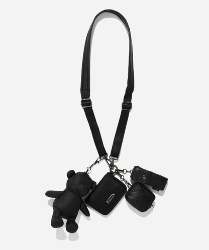 [圓佑同款🎀] PHYPS Bear Keyring Multi-use Crossbody Bag / Black