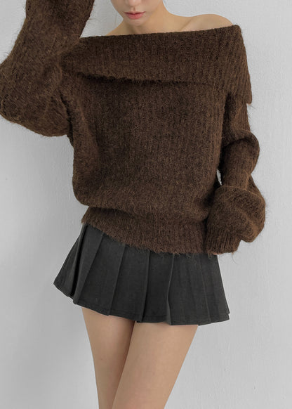 BLACKUP Penner Off-Shoulder Knit (30%wool) / 3colors