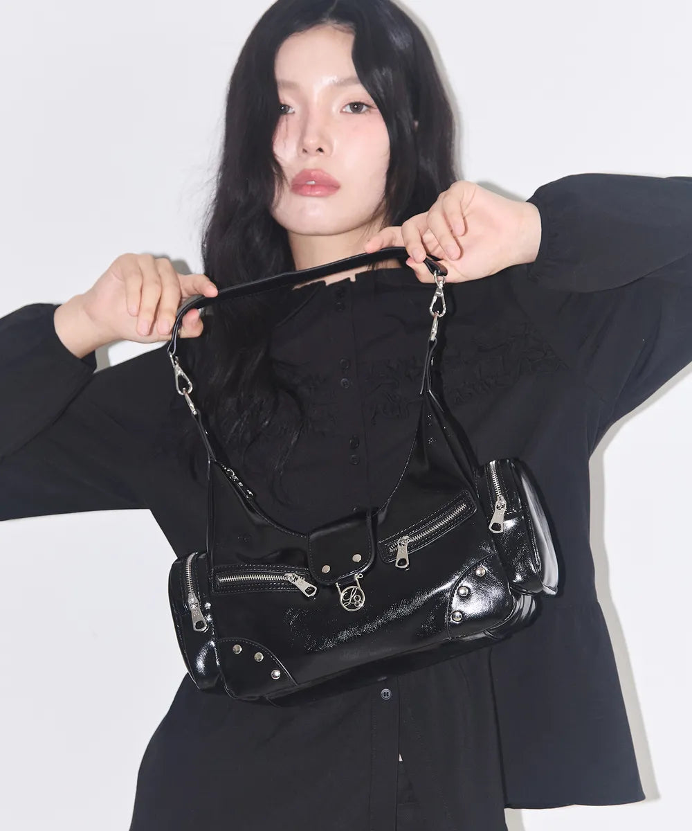 ILLIGO RUBY STUD SHOULDER BAG - BLACK