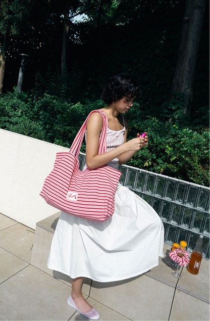 Heeari Poolside Daily Beach Big Bag - Pink Stripe