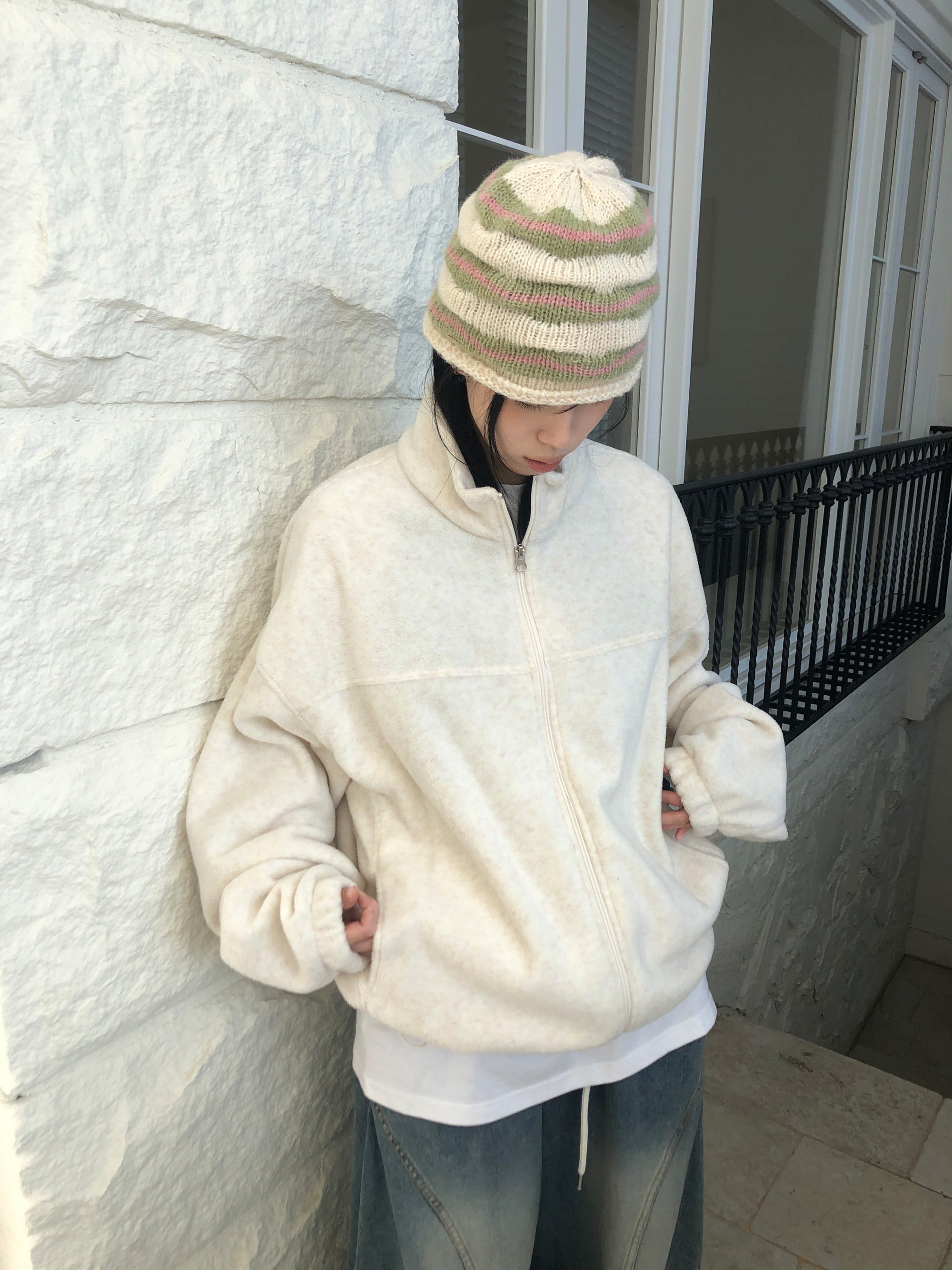 CREAM BEANIE