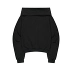 ILLIGO PURE BOW OFF SHOULDER SWEATSHIRT BLACK
