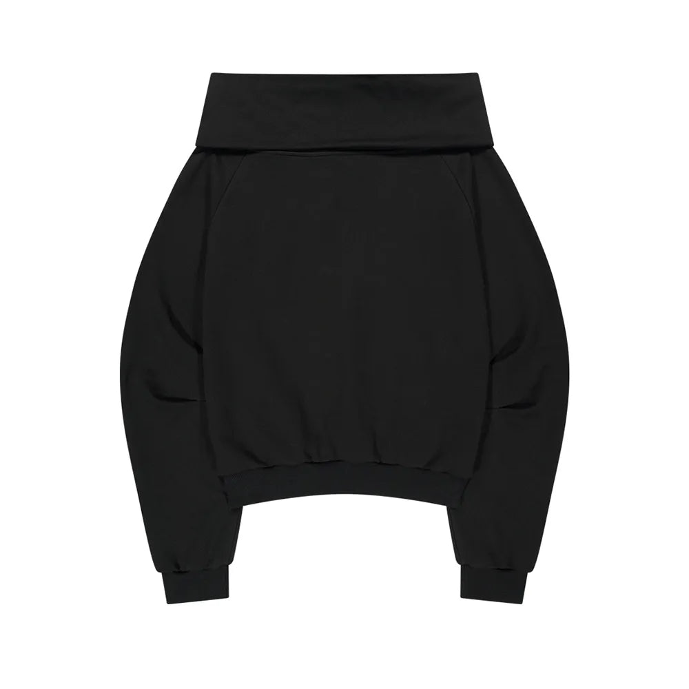 ILLIGO PURE BOW OFF SHOULDER SWEATSHIRT BLACK