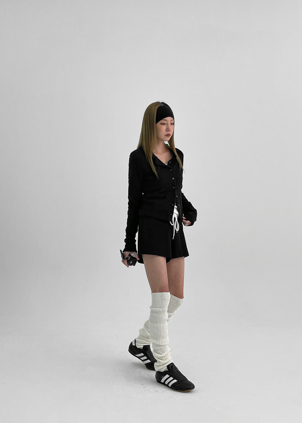 韓國製造 Tweed Cardigan / Black