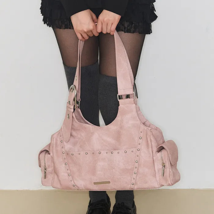 ILLIGO LOOP DOUBLE POCKET SHOULDER BAG - PINK