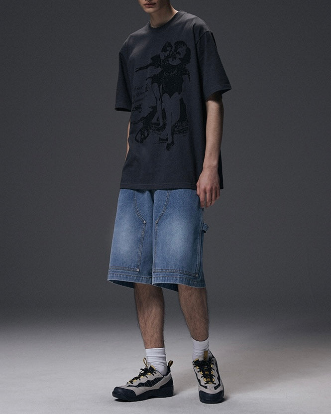 NOT4NERD Carpenter Bermuda Denim Shorts / Deep Blue