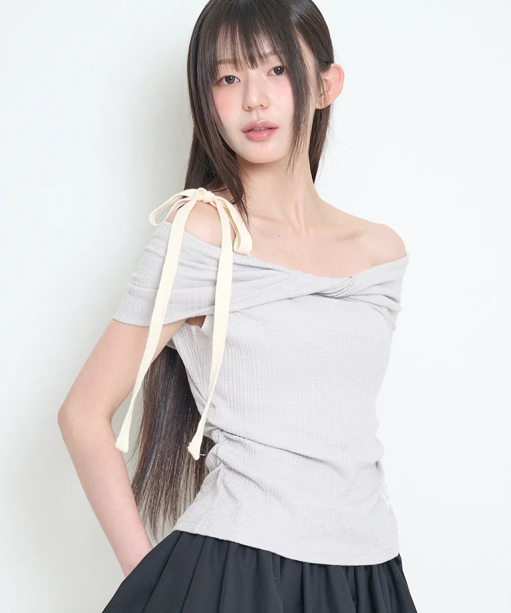 [ILLIGO] FLOW OFF SHOULDER TOP_4 COLORS