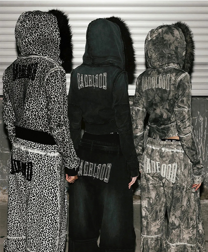 Low Edge Detachable Fur Hood Zip-Up Slim Fit - Light Real Tree