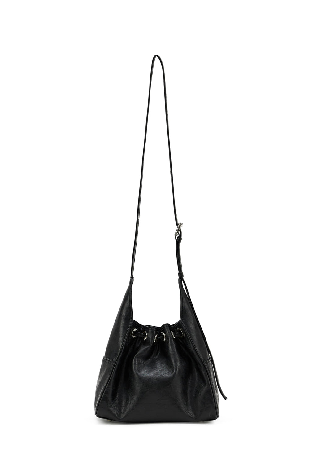 DEINET STUD BELTED MINI BUCKET BAG - 3COLORS