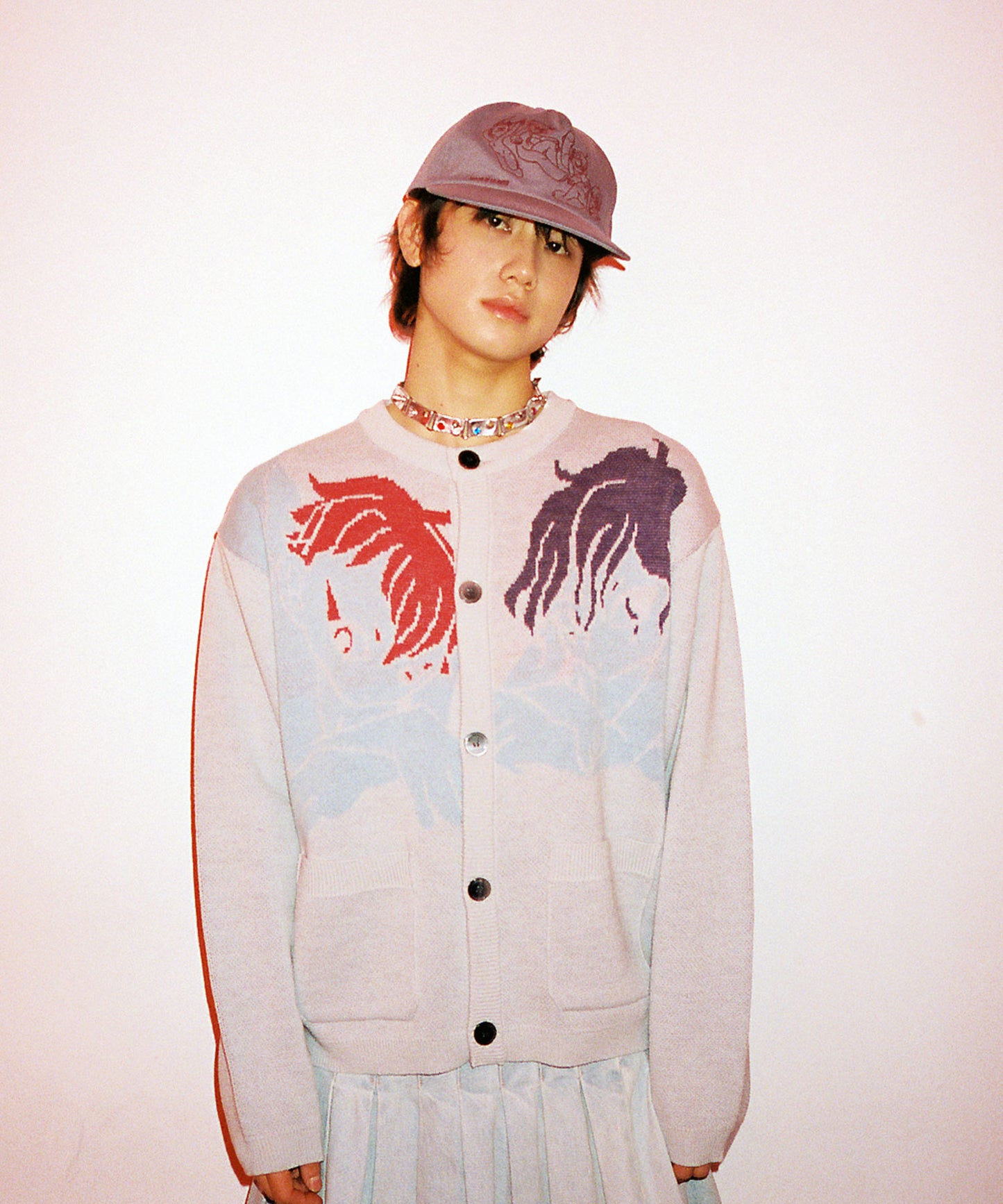 niceghostclub ANGELS KNIT CARDIGAN [GREY]