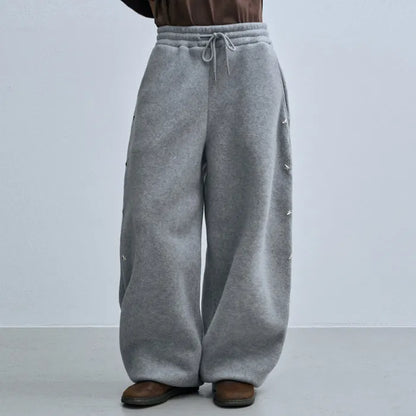 LSC Star Stud Wide Fleece Pants Grey