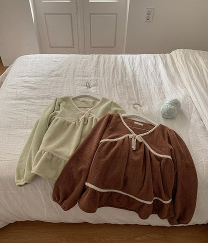 J'eu Rowney Lace Sleeping Pajama Set 4colors